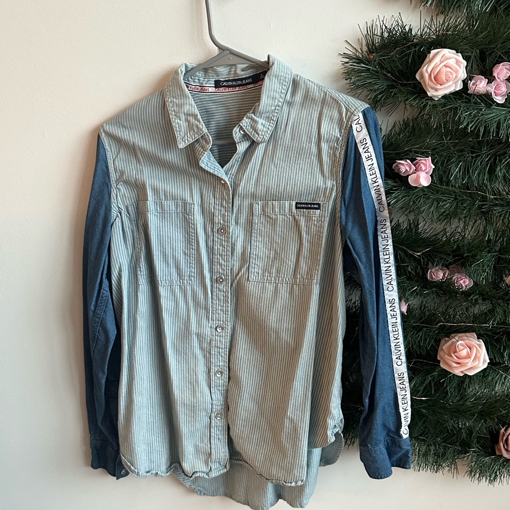 Calvin Klein Jeans Blue Striped Shirt